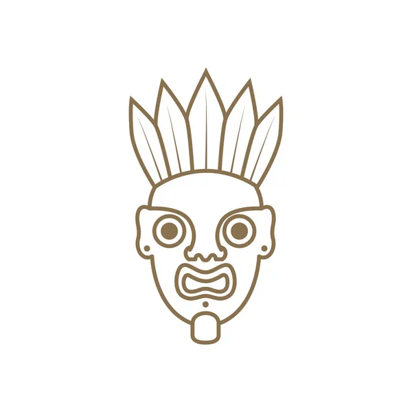 Культура Масок Лісовий Етнічний Дизайн Логотипу Векторний Графічний Символ Ілюстрація — стоковий вектор