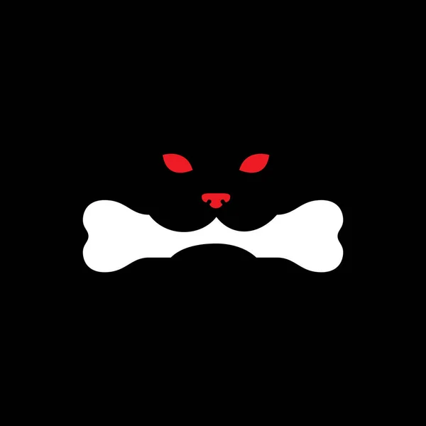 Черная Собака Кусает Кость Дизайн Логотипа Векторного Графического Символа Иконка — стоковый вектор