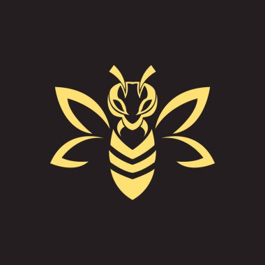 Modern şekilli bal arısı logosu tasarımı, vektör grafik simgesi çizimi yaratıcı fikir