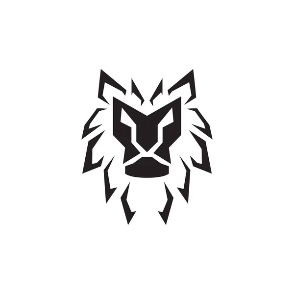 Odizolowany Twarz Nowoczesny Czarny Lew Projekt Logo Wektor Graficzny Symbol — Wektor stockowy
