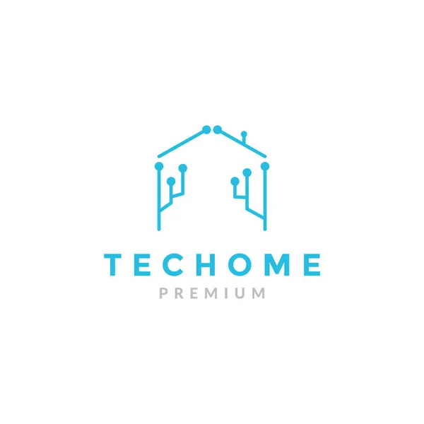 Line Tech Home Connect Dot Logo Design Vector Graphic Symbol — стоковый вектор