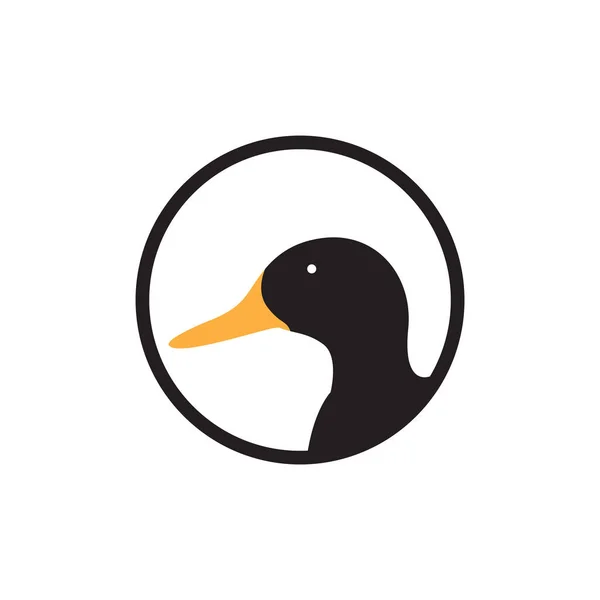 Okrąg Czarnej Kaczki Kształt Logo Projektu Wektor Graficzny Symbol Ikona — Wektor stockowy
