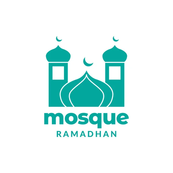 Mesquita Cor Plana Design Simples Logotipo Ramadã Vetor Símbolo Gráfico —  Vetores de Stock