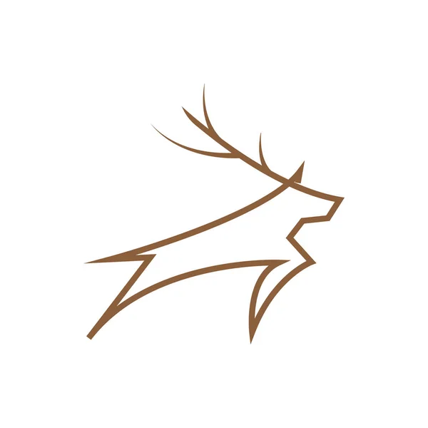 Nowoczesny Minimalistyczny Kształt Jelenie Skakać Logo Projekt Wektor Graficzny Symbol — Wektor stockowy