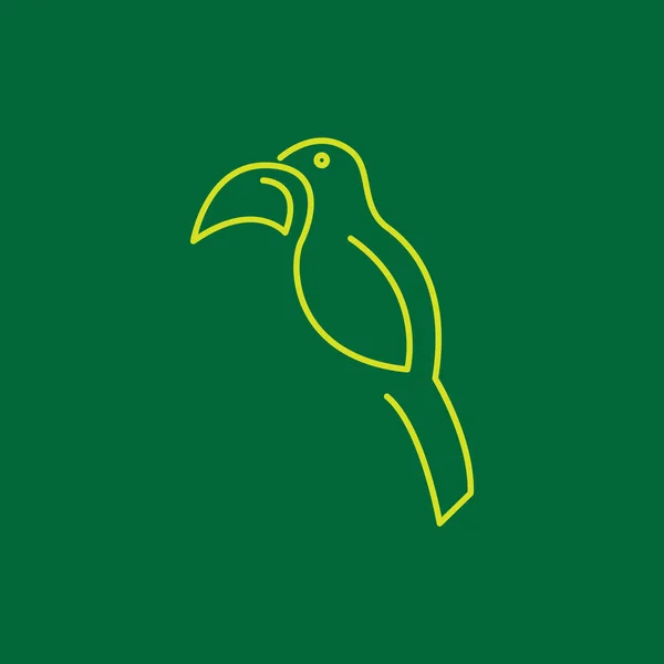 Continue Lijn Vogel Gekleurde Toekan Logo Ontwerp Vector Grafisch Symbool — Stockvector