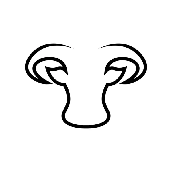 現代的な孤立ヤギのロゴデザインに直面し ベクトルグラフィックシンボルアイコンイラスト創造的なアイデア — ストックベクタ