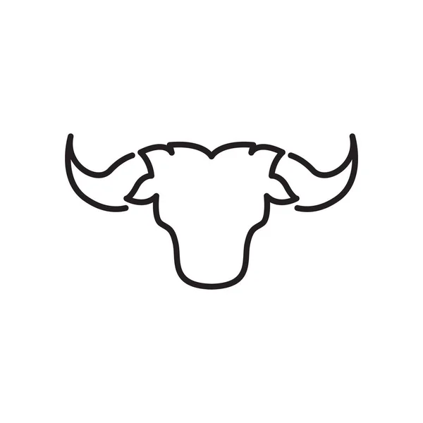 ラインミニマリストの頭の牛のロゴデザイン ベクトルグラフィックシンボルアイコンイラスト創造的なアイデア — ストックベクタ