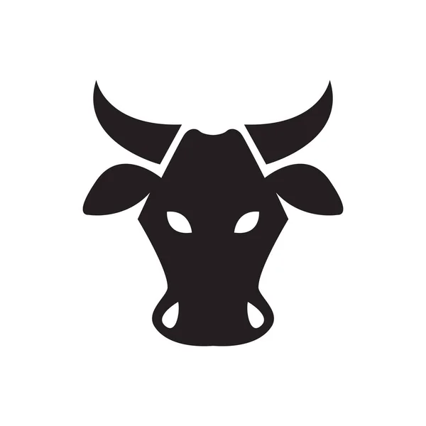 面对黑牛畜牧标识设计 矢量图形符号图标图解创意 — 图库矢量图片