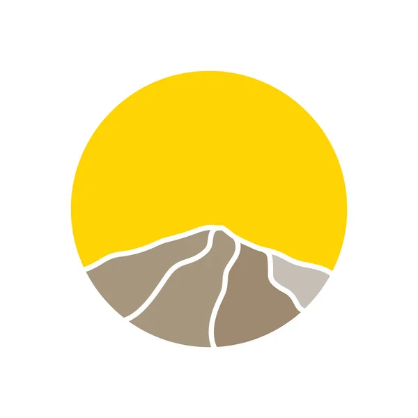Kleurrijke Berg Met Zonsondergang Logo Ontwerp Vector Grafisch Symbool Pictogram — Stockvector