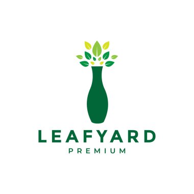 Güzellik vazosu yeşil logo tasarımı, vektör grafik simgesi çizim yaratıcı fikir