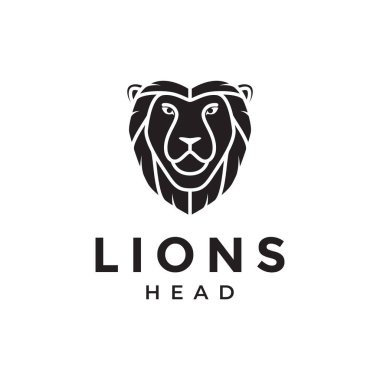 face lion black modern logo tasarımı, vektör grafik simgesi çizim yaratıcı fikir