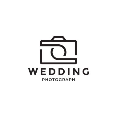 aralıksız çizgi modern kamera logosu tasarımı, vektör grafik simgesi çizimi yaratıcı fikir