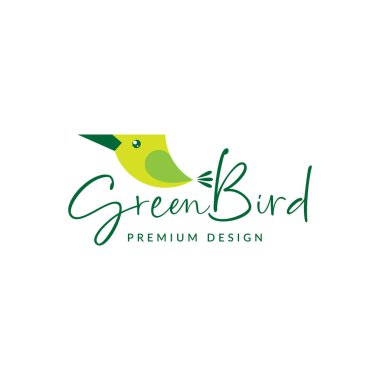 soyut sevimli kuş düz kadın logosu tasarımı, vektör grafik simgesi çizim yaratıcı fikir