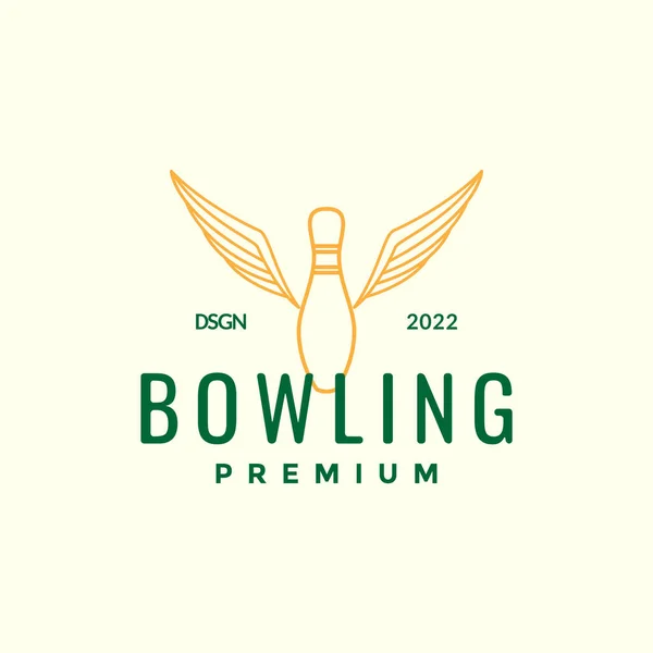 Bowlingstift Mit Flügeln Logo Design Vektor Grafik Symbol Ikone Abbildung — Stockvektor