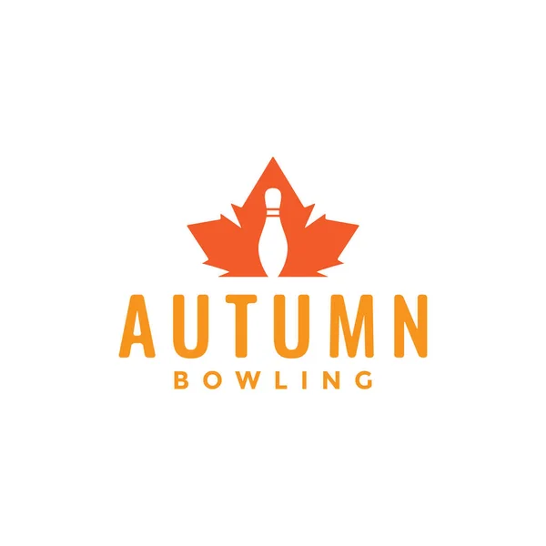Bowlingstift Mit Ahorn Logo Design Vektor Grafik Symbol Ikone Abbildung — Stockvektor