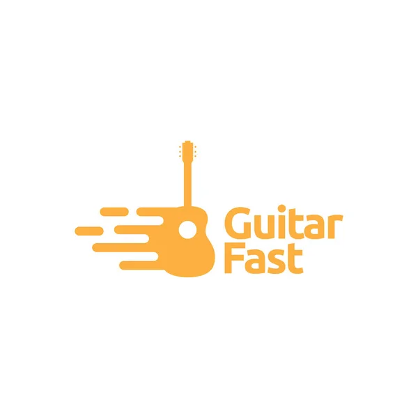 Simple Guitar Fast Logo Design Vector Graphic Symbol Icon Illustration — стоковый вектор