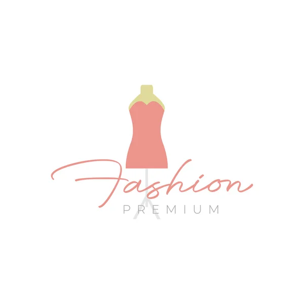 Vestido Moda Femenina Con Diseño Del Logotipo Del Maniquí Icono — Archivo Imágenes Vectoriales