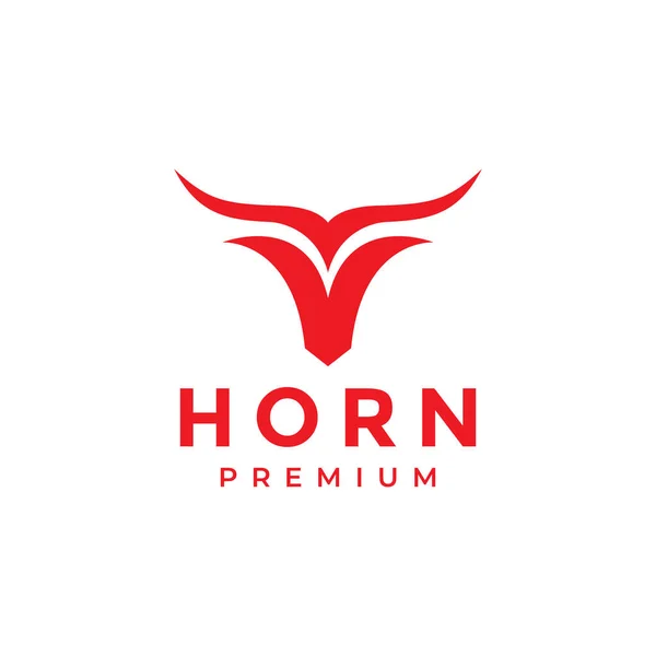 Modern Horn Red Livestock Animal Logo Design Vector Graphic Symbol — ストックベクタ