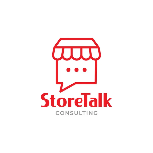 Store Bubble Talk Logo Design Vector Graphic Symbol Icon Illustration — Image vectorielle