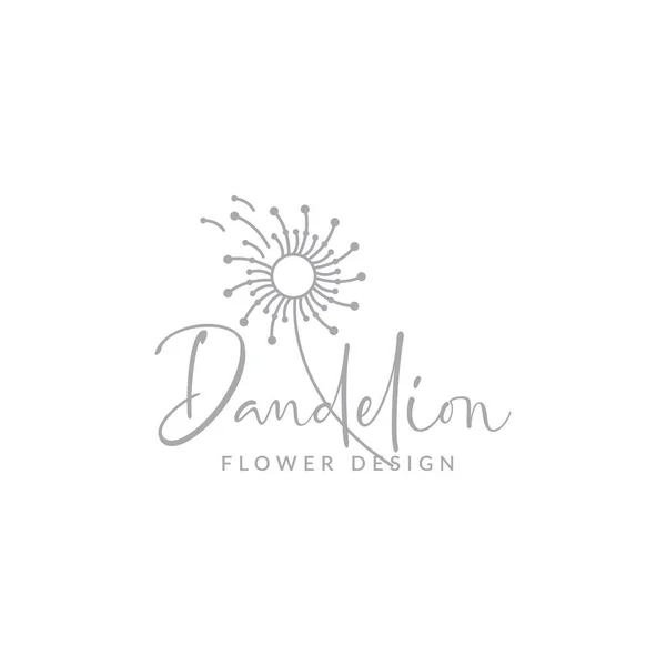 Feminine Flower Dandelion Logo Design Vector Graphic Symbol Icon Illustration — Vector de stock