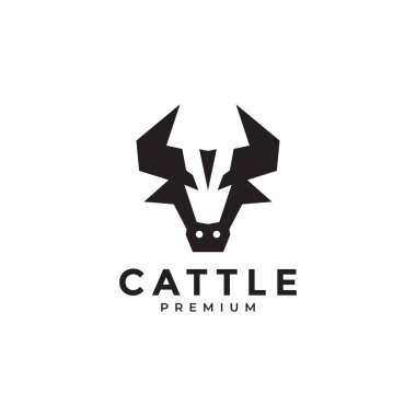 baş inek modern biçimli hayvancılık logosu tasarım vektör grafik simgesi çizim yaratıcı fikir