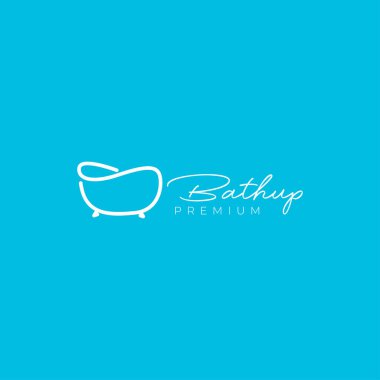 minimalist çizgi banyoları modern logo tasarımı vektör grafik simgesi çizimi yaratıcı fikir