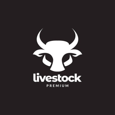 Modern şekilli baş inek logosu tasarım vektör grafik simgesi çizim yaratıcı fikir