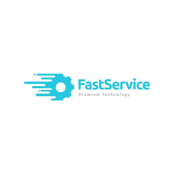 Fast Tech Gear Service Logo Design Grafica Vettoriale Simbolo Icona — Vettoriale Stock