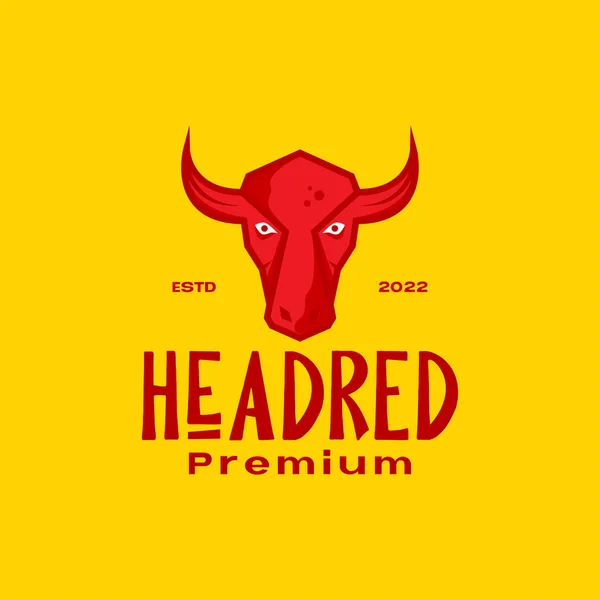 Červená Hlava Kráva Vintage Barevné Logo Design Vektor Grafický Symbol — Stockový vektor