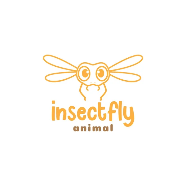 Pequeño Insecto Lindo Mosca Logo Diseño Vector Gráfico Símbolo Icono — Archivo Imágenes Vectoriales