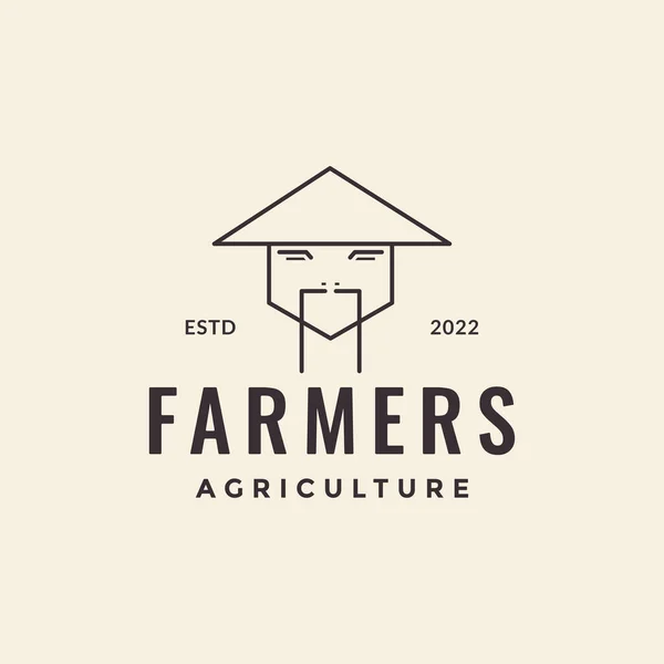 모자를 농부가 로고를 디자인하는 그래픽 심볼을 창조적 아이디어 — 스톡 벡터