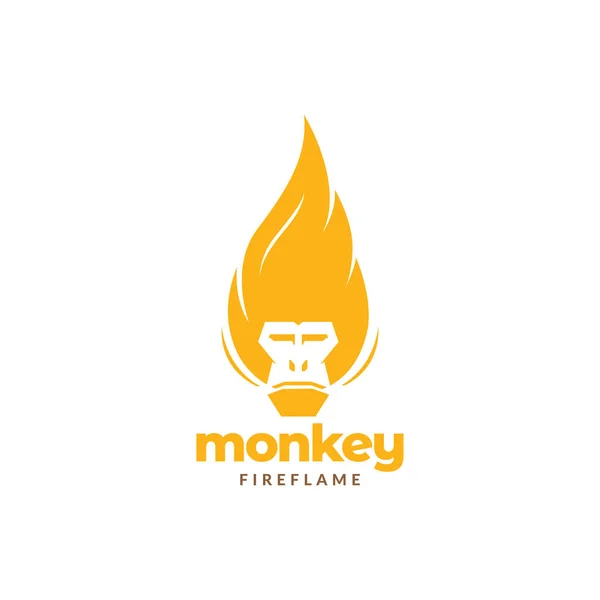 Opice Vlasy Oheň Plamen Logo Design Vektor Grafický Symbol Ikona — Stockový vektor