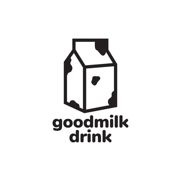 Einfach Minimalistisch Milchverpackung Logo Design Vektor Grafik Symbol Ikone Abbildung — Stockvektor