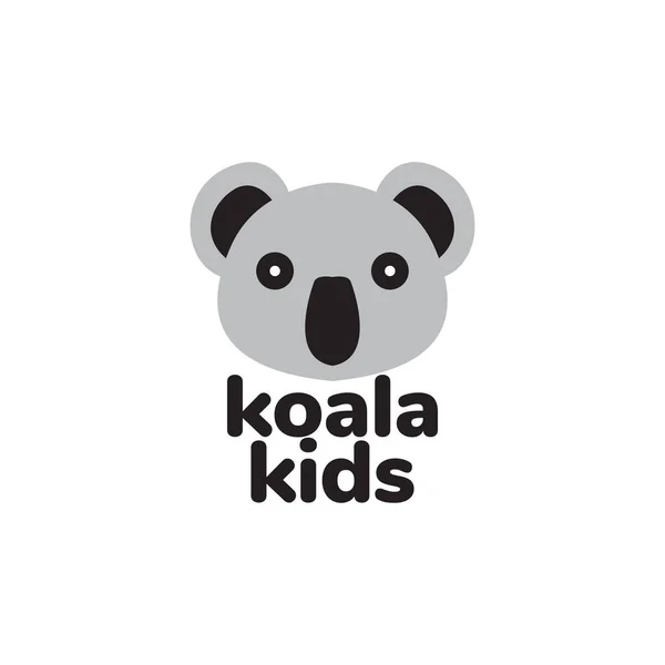 Tvář Roztomilý Koala Děti Šok Logo Design Vektor Grafický Symbol — Stockový vektor