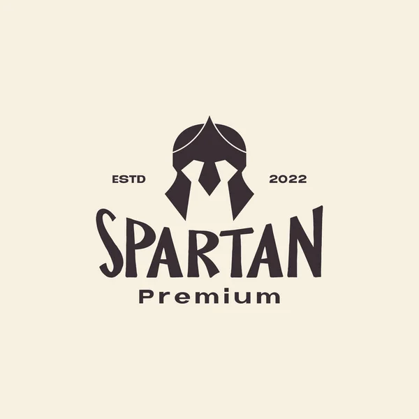 Vintage Einfach Spartanisch Helm Logo Design Vektor Grafik Symbol Symbol — Stockvektor