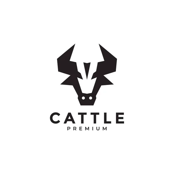Kopf Kuh Modern Form Vieh Logo Design Vektor Grafik Symbol — Stockvektor