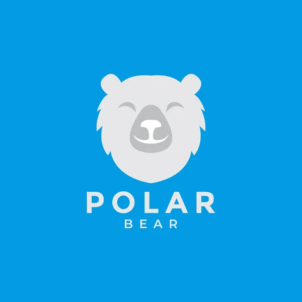 Cabeça Branco Moderno Urso Polar Sorriso Logotipo Design Vetor Símbolo —  Vetores de Stock