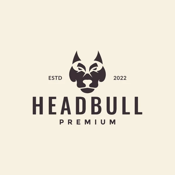 Hlava Bull Pes Hipster Logo Design Vektor Grafický Symbol Ikona — Stockový vektor