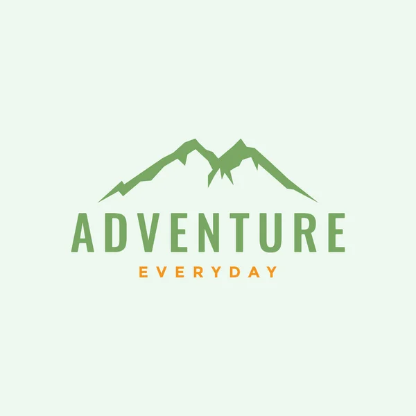 Einfach Berge Abenteuer Outdoor Wandern Logo Design Vektor Grafik Symbol — Stockvektor