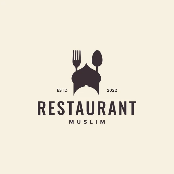 Cúpula Con Tenedor Cuchara Restaurante Logo Diseño Vector Gráfico Símbolo — Archivo Imágenes Vectoriales