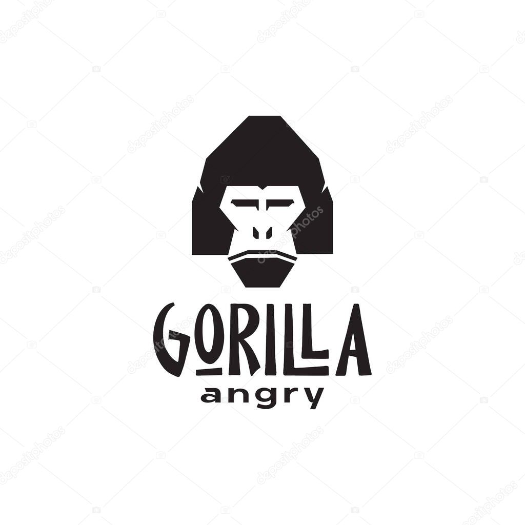 Head modern angry gorilla logo design vector graphic symbol icon illustration creative idea