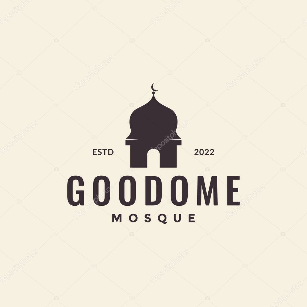 hipster minimal dome mosque logo design vector graphic symbol icon illustration creative idea