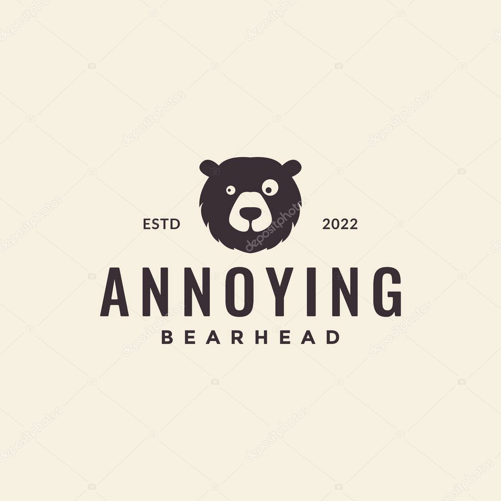 Head annoying head bear logo design vector graphic symbol icon illustration creative idea