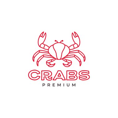lines red crab logo design