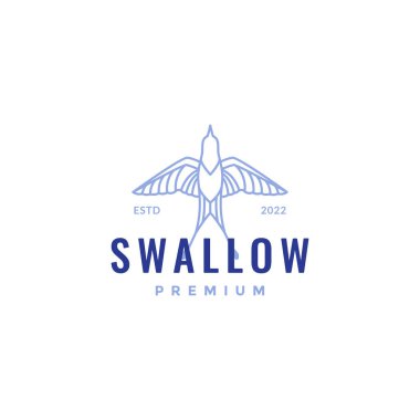 colored hipster fly swallow logo design