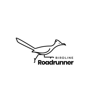 bird lines roadrunner logo design