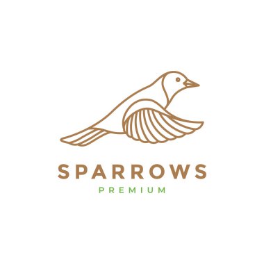 sparrow line modern logo design