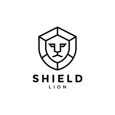 shield lion animal logo design