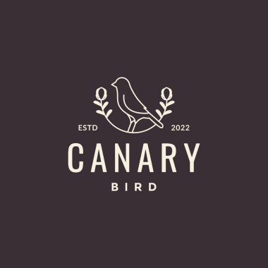hipster canary with leaf logo design