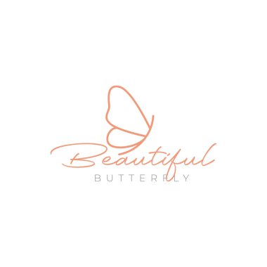 beautiful aesthetic butterfly logo design